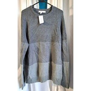 Calvin Klein Men's Pullover Crew Neck Black Sweater Knit Cotton XL 36543